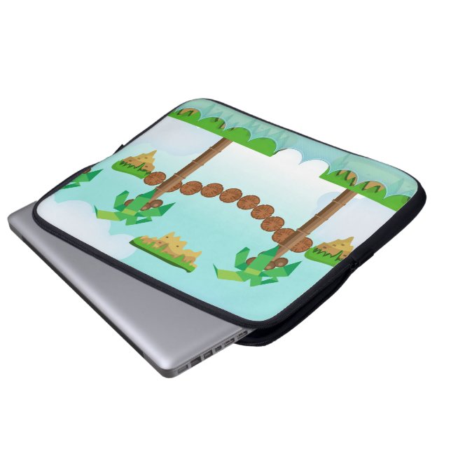Retro- oder klassisches Plattformspiel Laptopschutzhülle (Vorne Knopf)