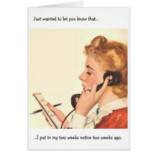 Retro Office - Zwei Wochen Mitteilung,