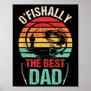 Retro Ofishally Der beste Papa Angelvater Fischer Poster