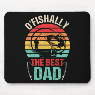 Retro Ofishally Der beste Papa Angler Vater Fische Mousepad