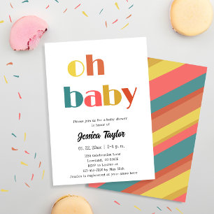 Retro Oh Baby Baby shower Invitation