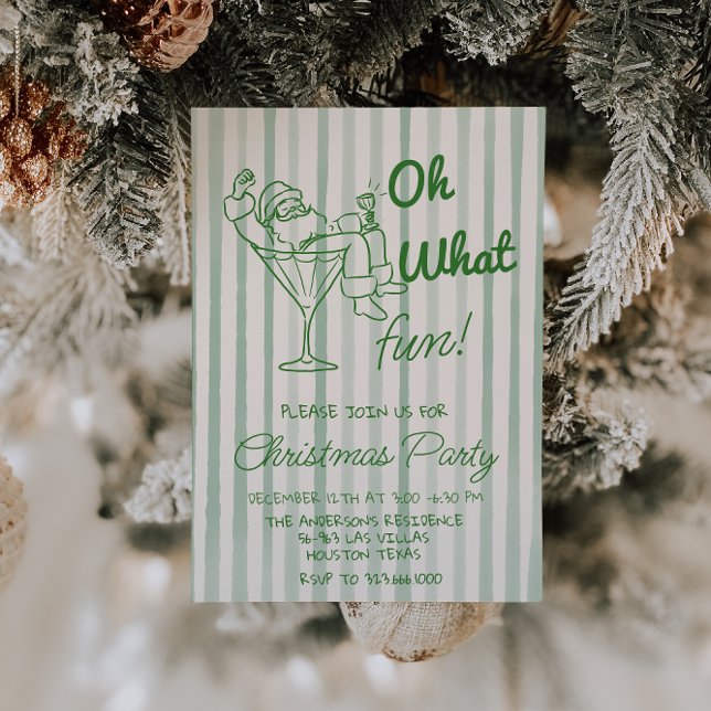 Retro Oh, was Spaß Weihnachten Weihnachten Weihnac Einladung (Von Creator hochgeladen)