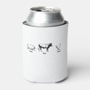 Retro Oink Moo Cluck Pig Kuh Hühnchen Dosenkühler