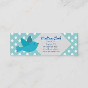 Rétro oiseau bleu avec des cartes de visite de