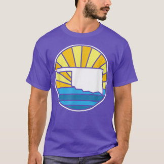 Retro Oklahoma Sunset 70er gestanztes Glas T-Shirt