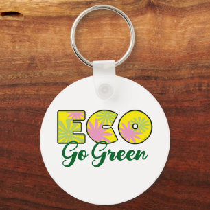 Retro-Öko-Design Go Green Schlüsselanhänger