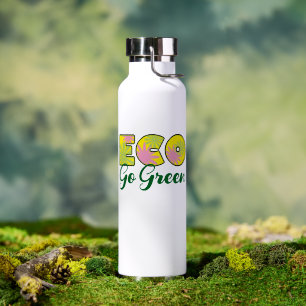 Retro-Öko-Design Go Green Trinkflasche