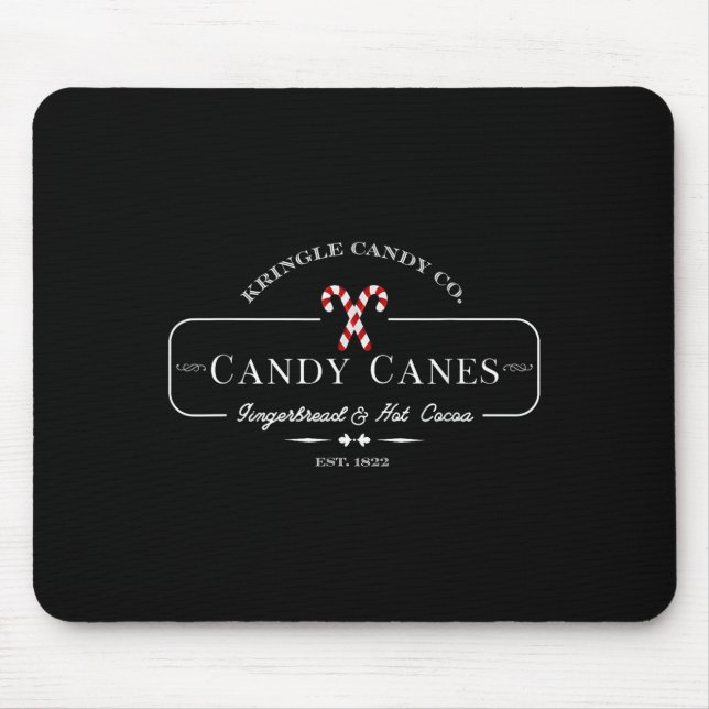 Retro Old Fashioned Kringle Candy Canes Co Merry C Mousepad (Vorne)