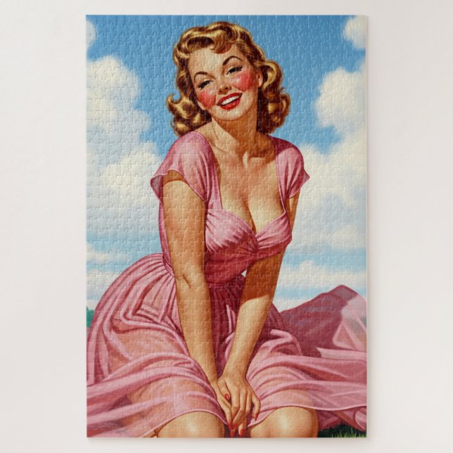 Retro Old Hollywood Glamour Blonde Button-up Ar (Vertikal)