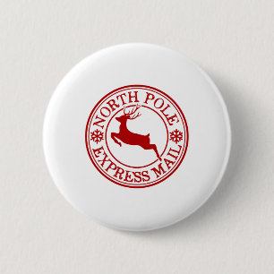 Retro Old modische North Pole Express Mail Reinde Button