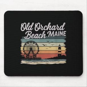 Retro Old Orchard Beach Maine Grafikdesign Mousepad