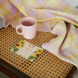 Retro Old Paper Sonnenblumen Erntedank Urlaub Einladung