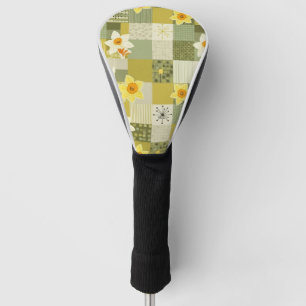 Retro-Oliv-Narzissen-Blumenfliesen - Mitte des Jah Golf Headcover
