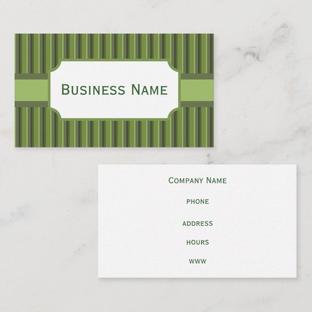 Retro Olive Business Card Visitenkarte (Vorne/Hinten)