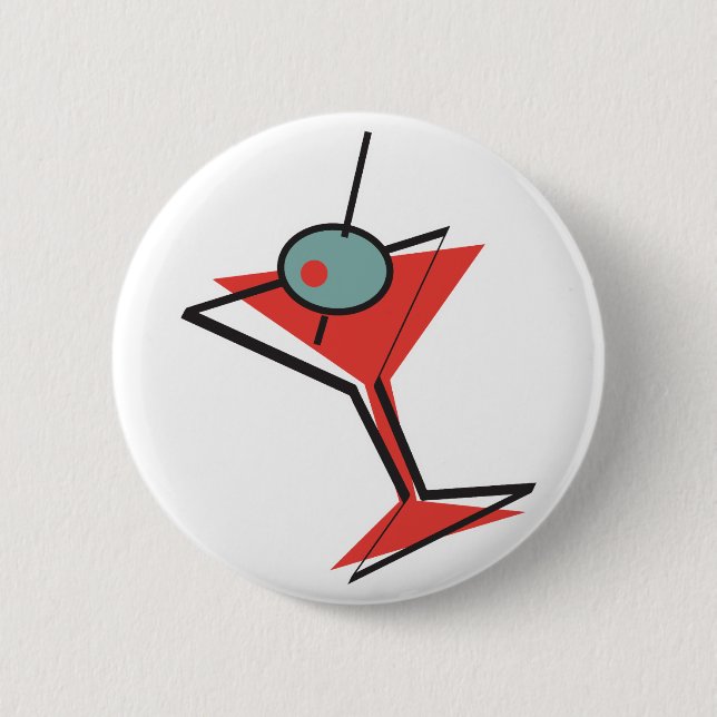 Retro-Oliven-Martini Button (Vorderseite)