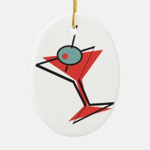 Retro-Oliven-Martini Keramikornament