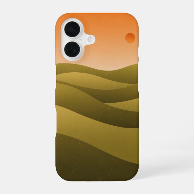 Retro Olivenhügel iPhone 16 Hülle (Rückseite)