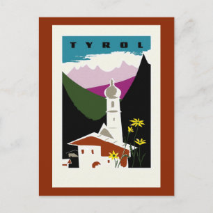 Retro-Ölpadel zeichnend Tiroler Österreich Postkarte