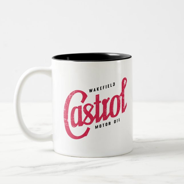 Retro-Ölzeichen Zweifarbige Tasse (Links)