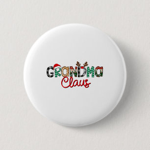 Retro Oma Claus Reindeer Christmas Matching Fa Button