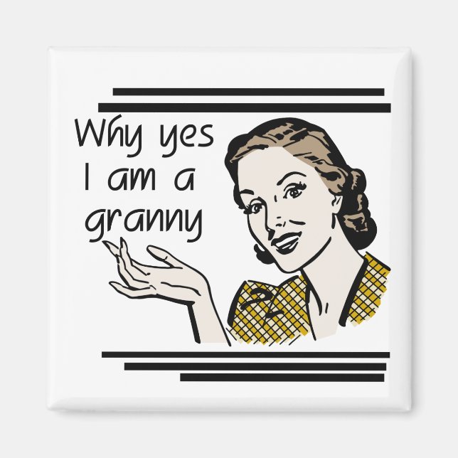 Retro Oma-T-Shirts und Geschenke Magnet (Vorne)