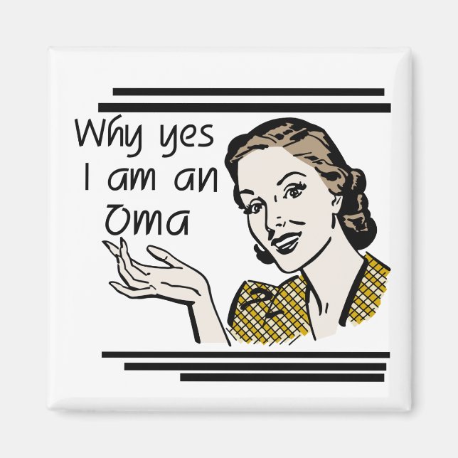 Retro Oma Tshirts und Geschenke Magnet (Vorne)