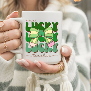 Retro One Glücklicher Lehrer mit Coquette Bleistif Kaffeetasse