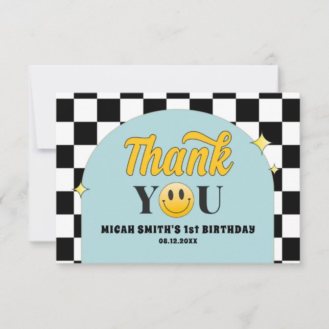 Retro One Happy Dude 1er anniversaire Carte de rem (Devant)