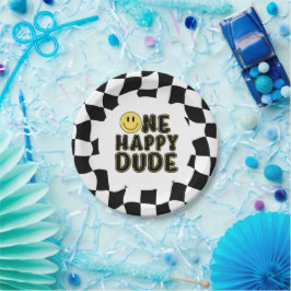 Retro One Happy Dude First Birthday Party Pappteller