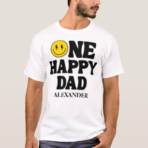 Retro One Happy Smile Gesicht Dad Geburtstag T-Shirt
