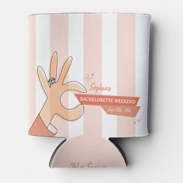Retro One Last Fling Bachelorette Dosenkühler (Vorderseite)