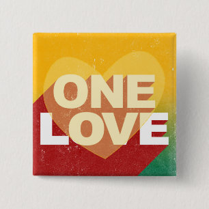Retro One Liebe Poster Art farbenfroh Button
