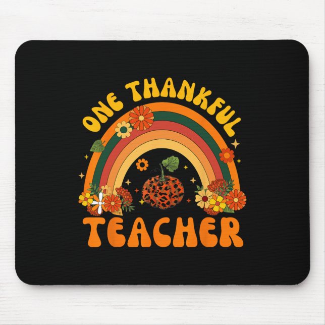 Retro One Thanker Teacher Erntedank Fall Mens Mousepad (Vorne)