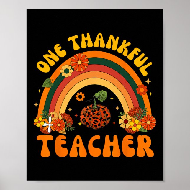 Retro One Thanker Teacher Erntedank Fall Mens Poster (Vorne)