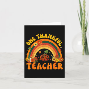 Retro One Thanker Teacher Funny Erntedank Fall Karte
