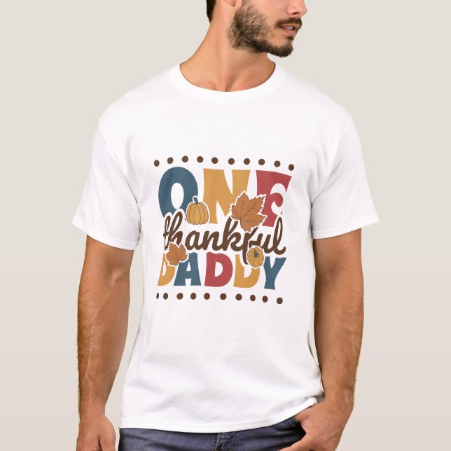 Retro One Thankful Daddy - Erntedank T-Shirt (Vorderseite)