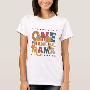 Retro One Thankful Mama - Erntedank T-Shirt