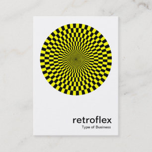 Retro Op Art - Gelb und Schwarz Visitenkarte