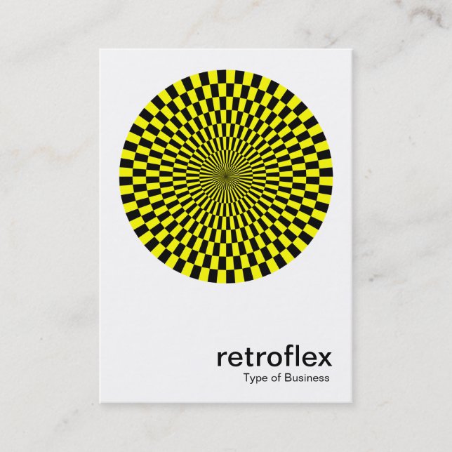 Retro Op Art - Gelb und Schwarz Visitenkarte (Vorderseite)
