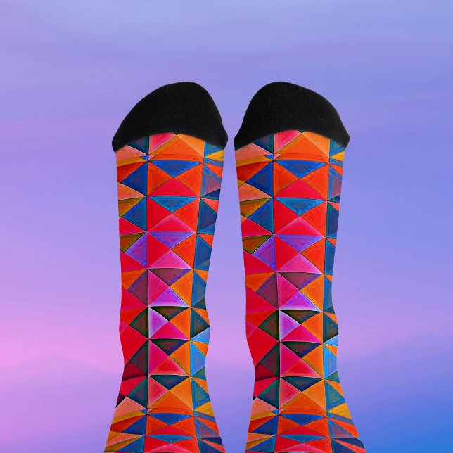 Retro Op-Art  multicolor Triangle Socks Socken (Von Creator hochgeladen)