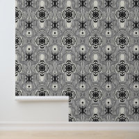 Retro Op Art Schwarz-Weiß Muster