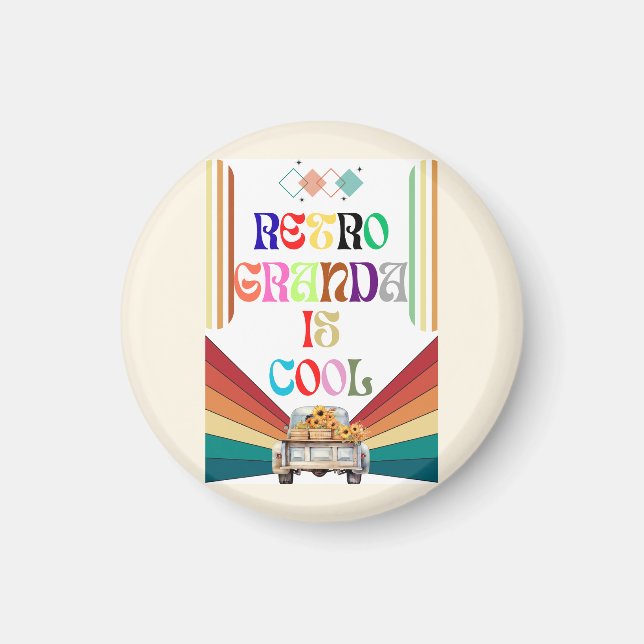 Retro Opa Cool Magnet (Vorne)