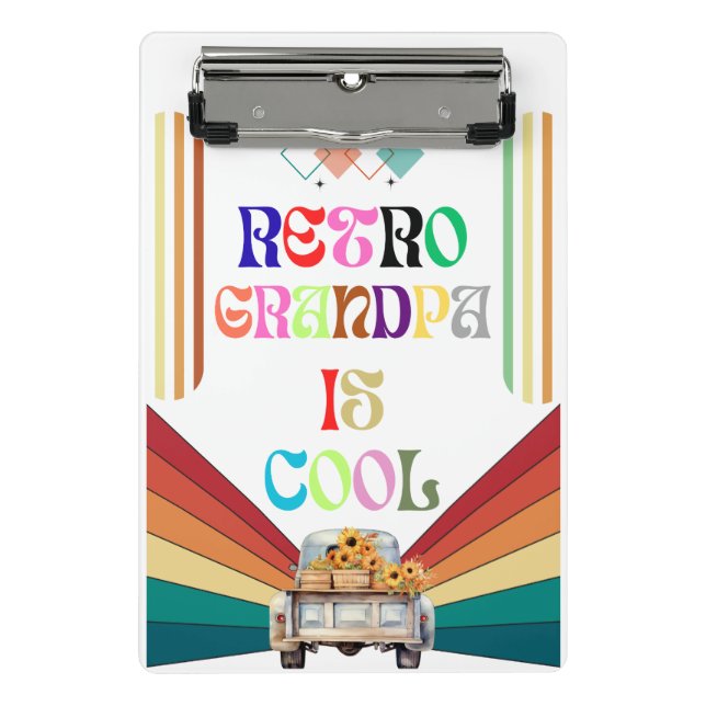 Retro Opa Cool Mini Klemmbrett (Vorderseite)