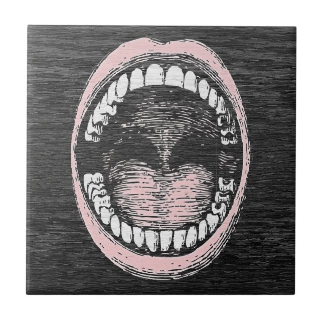 Retro-Open-Mouth-Schrei-Keramikfliese Fliese (Vorderseite)
