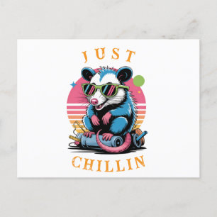 Retro Opossum Alternative Begrüßung Feiertagspostkarte