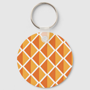 Retro-Orang Diamant-Harlekin-Muster Schlüsselanhänger