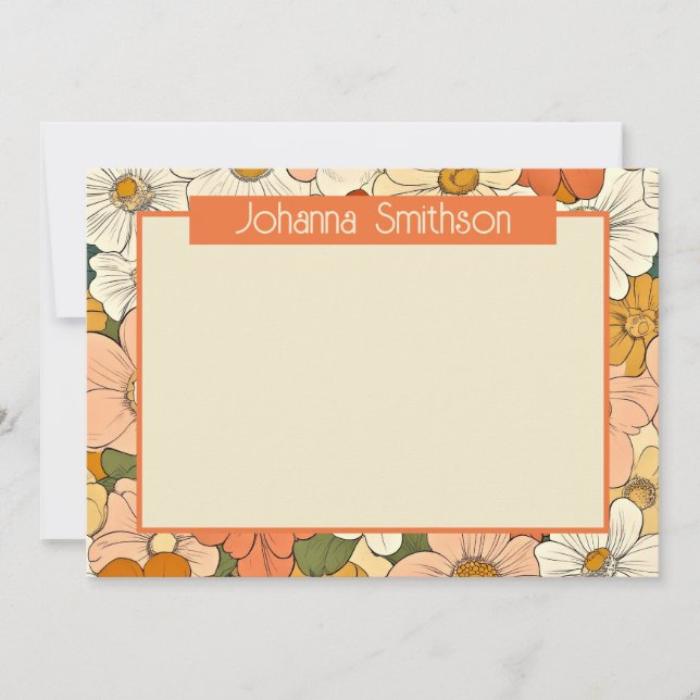 Retro Orange 12x18 Horizontal Stationery Card (Vorderseite)