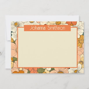 Retro Orange 12x18 Horizontal Stationery Card