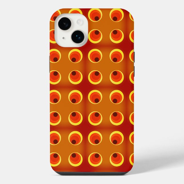 retro orange 1970  iPhone 14 plus hülle (Rückseite)