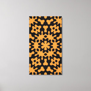 Retro Orange Abstrakte Blumenpracht Kanvas Leinwanddruck